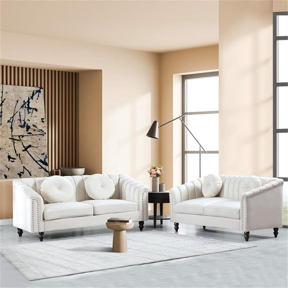 Kingfisher Lane Contemporary Piece Living Room Sofa Set white