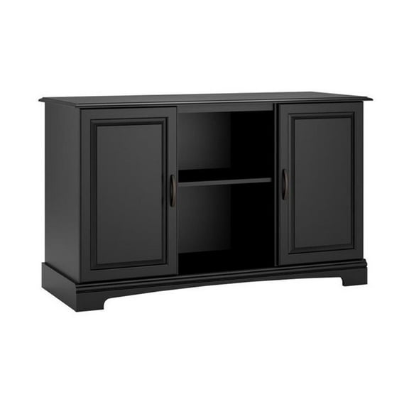 Kingfisher Lane Contemporary 50" Wood TV Stand in Black Finish