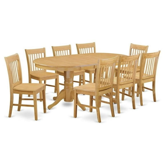 Kingfisher Lane Contemporary 9-piece Wood Dinette Set in Oak
