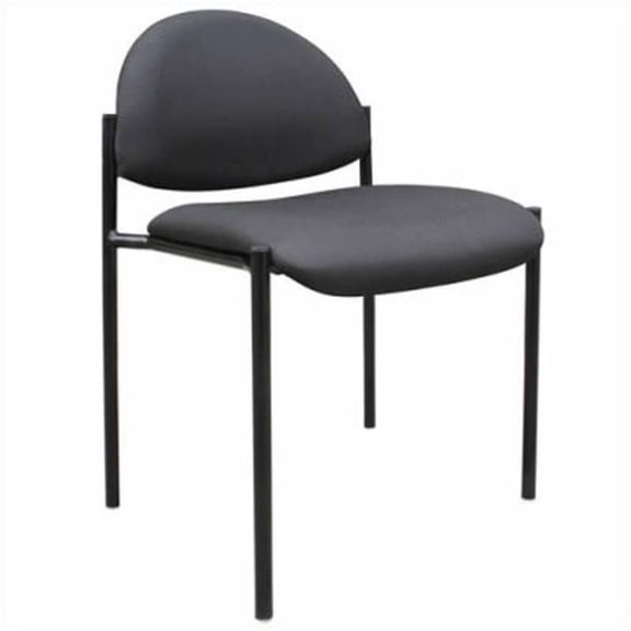 Kingfisher Lane Contemporary Fabric Armless Stacking Chair in Black