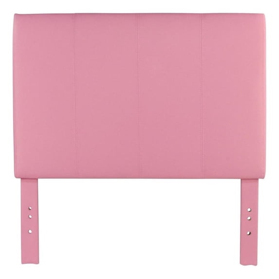 Kingfisher Lane Faux Leather Pink Panel Headboard Rectangular Adjustable 43"H x 63.5"W x 3.5"D Unassembled