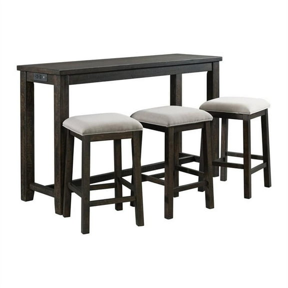 Kingfisher Lane Contemporary Multipurpose Bar Table Set in Brown