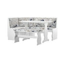thumbnail image 1 of Kingfisher Lane Contemporary Wood Corner Nook Dining Set in White, 1 of 32