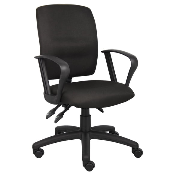 Kingfisher Lane Crepe Fabric Multi Function Task Office Chair in Black