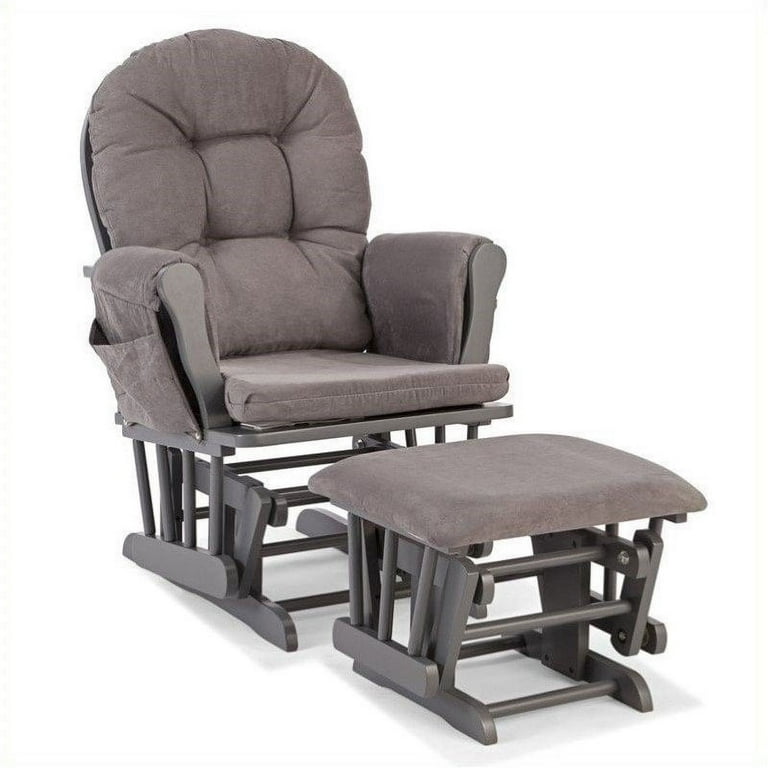 Kingfisher Lane Custom Glider and Ottoman in Gray and Gray