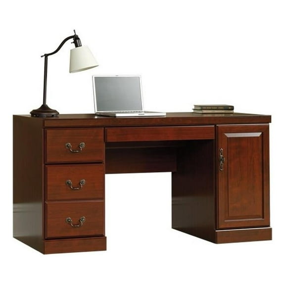 Kingfisher Lane Engineered Wood Computer Credenza in Classic Cherry