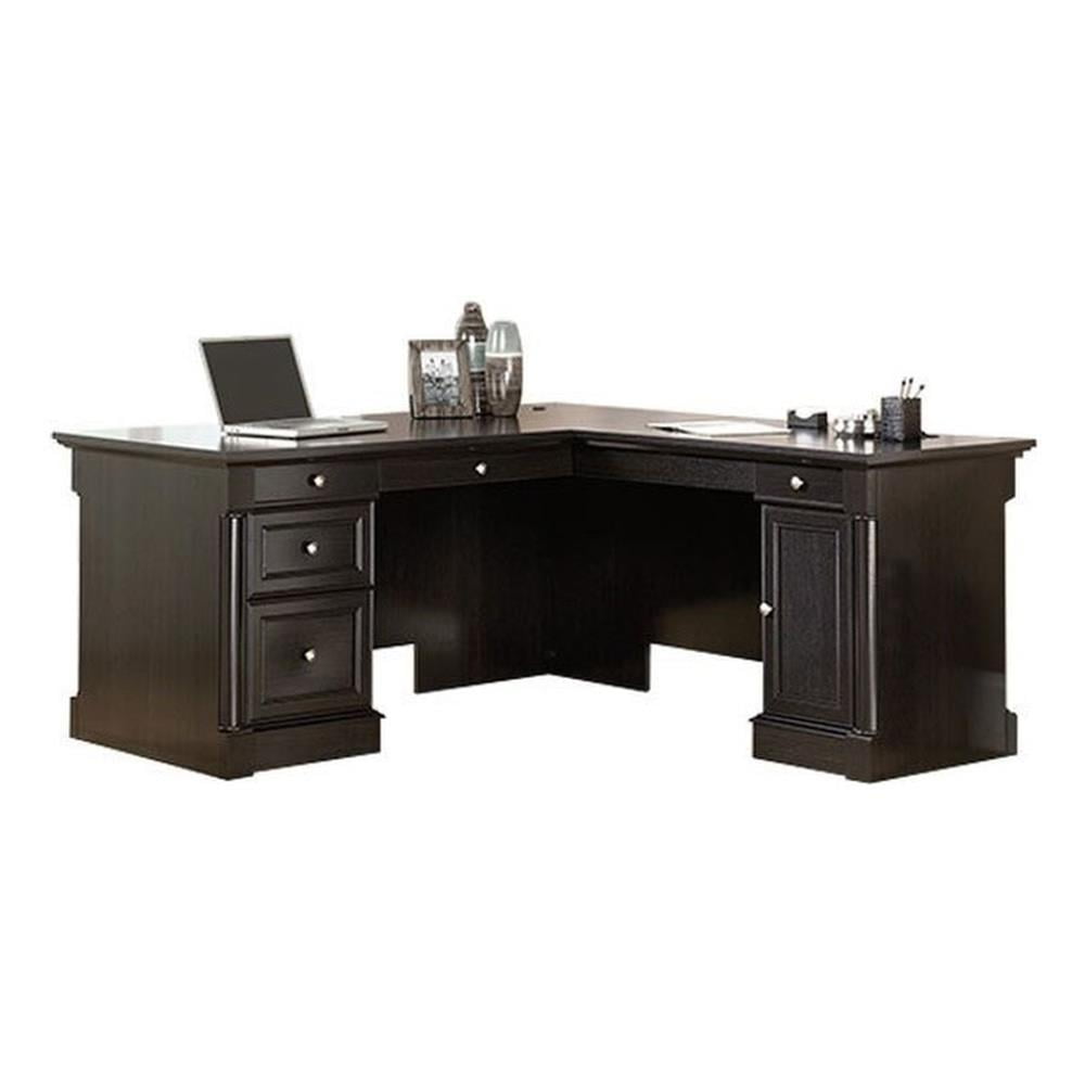 Wind Oak L-Shaped Contemporary Wood Computer Corner Desk with Drawers