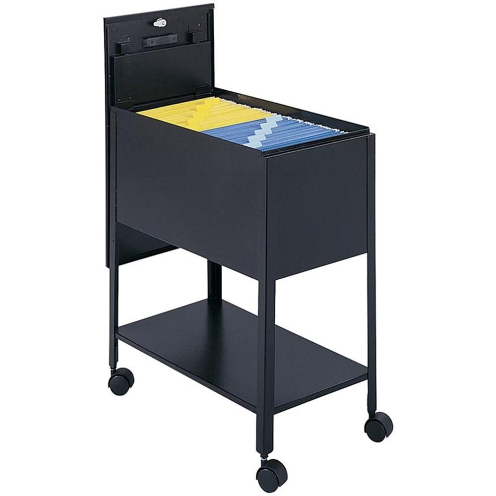 Black Extra Deep Mobile Tub File Cart with Locking Lid