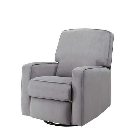 Kingfisher Lane Fabric Swivel Glider Recliner in Gray