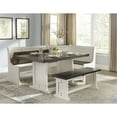 thumbnail image 1 of Kingfisher Lane Farmhouse Wood Breakfast Nook Set in Off White and Dark Brown, 1 of 9