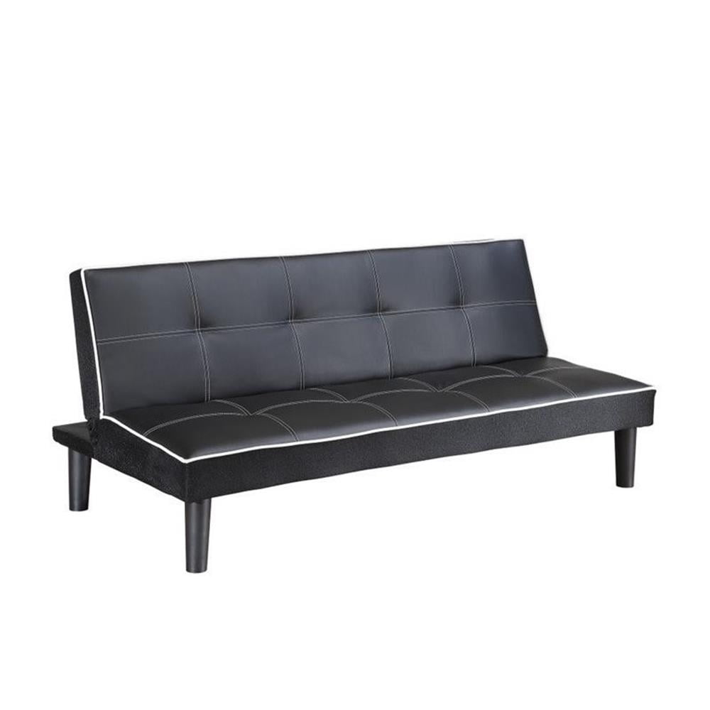 Kingfisher Lane Faux Leather Sleeper Sofa in Black