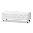thumbnail image 1 of Kingfisher Lane Faux Leather Tufted Bench in Black, 1 of 6