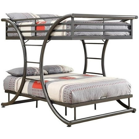 Kingfisher Lane Full Over Full Metal Bunk Bed in Gunmetal Gray