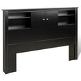 Kingfisher Lane Full Queen Bookcase Headboard in Black Finish