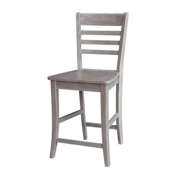 Kingfisher Lane Ladderback 24" Counter Stool in Weathered Gray