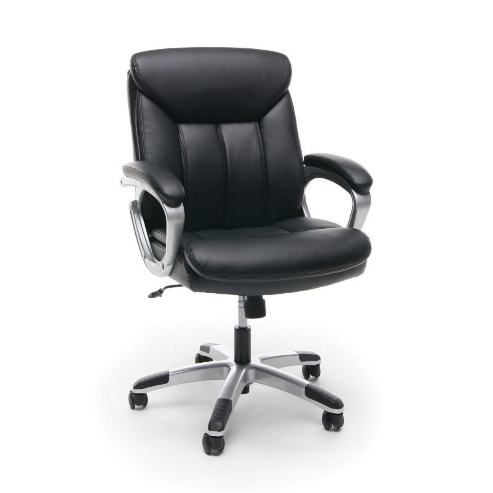 Kingfisher Lane Leather Executive Office Chair in Black