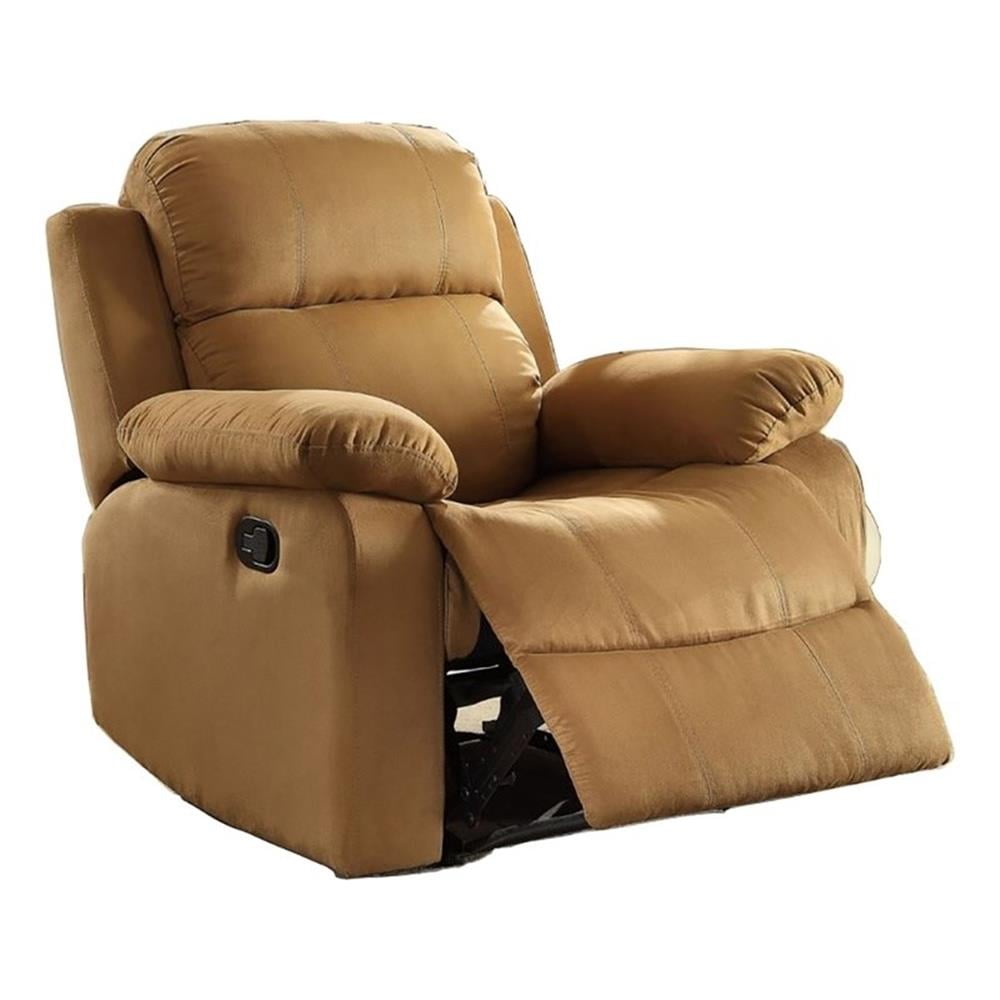 Kingfisher Lane Microfiber Recliner with Pillow Top Arm in Brown