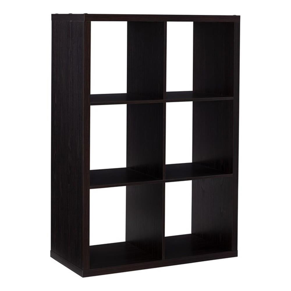 Transitional Espresso 6-Cube Storage Cabinet - Versatile Orientation