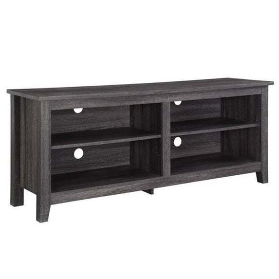 Kingfisher Lane Modern Wood TV Stand for TVs up to 58" in Charcoal Gray