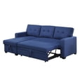 thumbnail image 1 of Kingfisher Lane Polyester Fabric Reversible Sleeper Sectional Sofa-Blue, 1 of 13