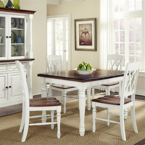 Kingfisher Lane Rectangular Dining Table and Four Double X-back Chairs