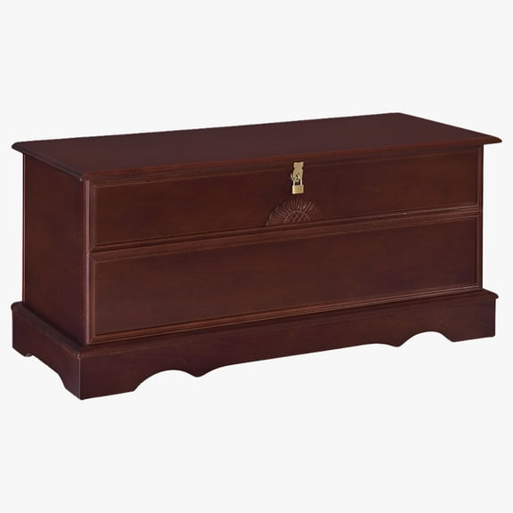 Kingfisher Lane Rectangular Traditional Wood Cedar Chest in Brown
