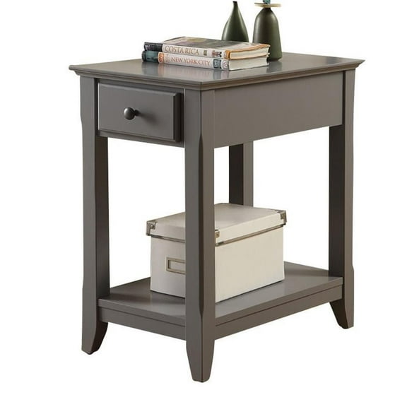 Kingfisher Lane Rectangular Wood End Table in Gray