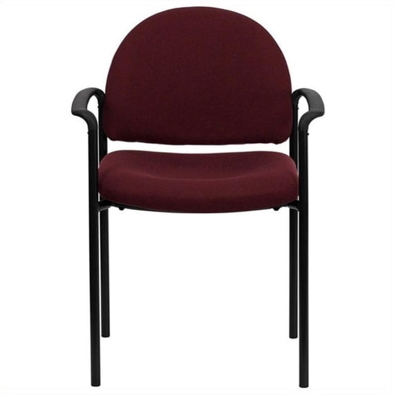 Kingfisher Lane Stackable Side Guest Chair with Arms in Burgundy