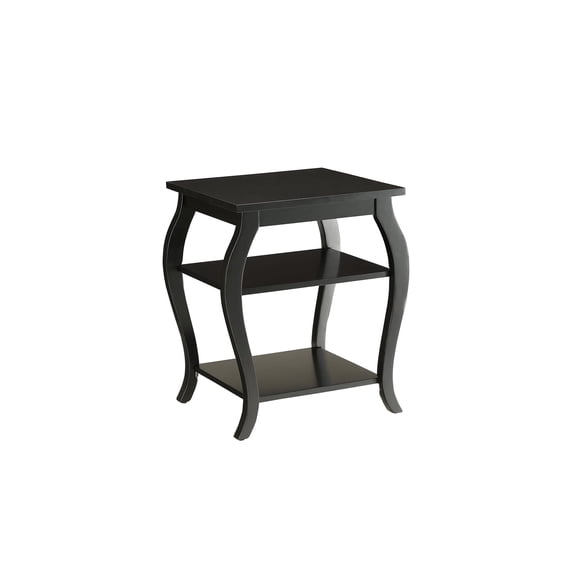 Kingfisher Lane Traditional Square 2 Shelf Wood End Table in Black