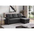 thumbnail image 1 of Kingfisher Lane Transitional Fabric Reversible Sleeper Sectional in Dark Gray, 1 of 9