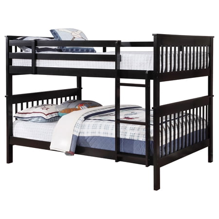 Kingfisher Lane Transitional Full Over Full Wood Bunk Bed in Black
