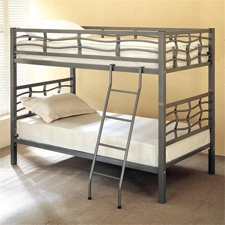 Kingfisher Lane Twin Over Twin Bunk Bed in Light Gunmetal
