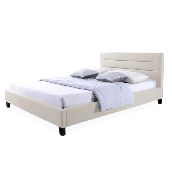 Kingfisher Lane Upholstered King Platform Bed in Gray