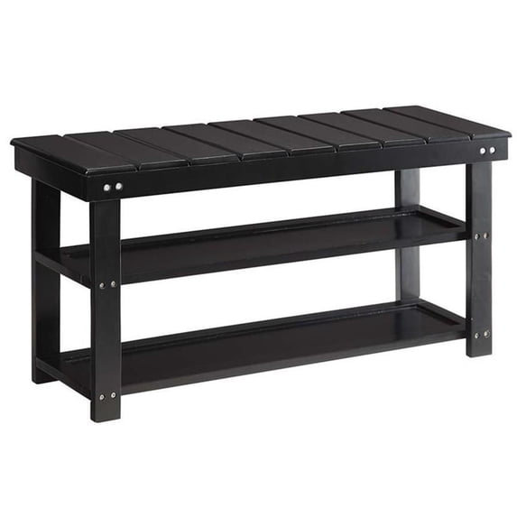 Kingfisher Lane Utility Mudroom Entryway Bench in Black
