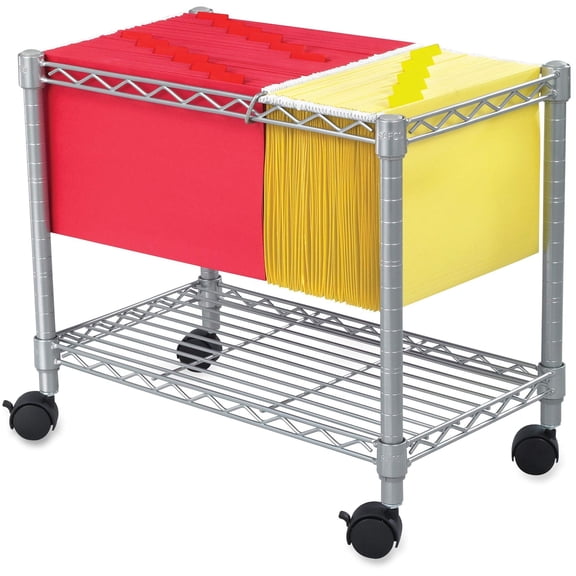 Kingfisher Lane Wire Mobile File Cart in Grey