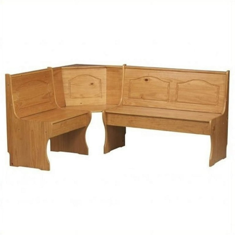 Kingfisher Lane Wood Kitchen Dining Nook Corner Bench in Natural