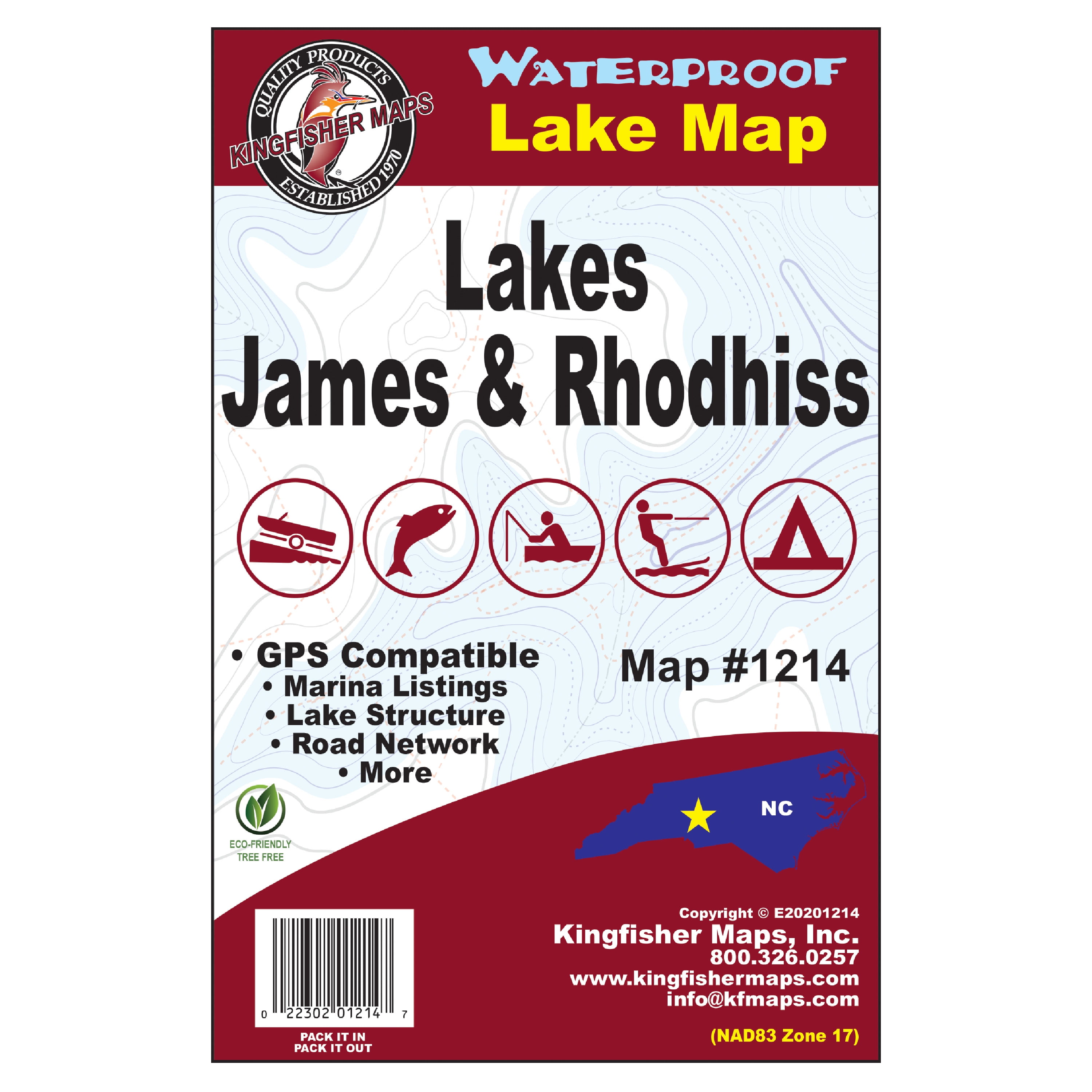 Kingfisher Maps Waterproof Lake Map - Detailed Fishing Map - Walmart.com