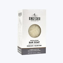 Kingfisher Men's Exfoliating Bar Soap, Sandalwood and Black Pepper, 10 oz