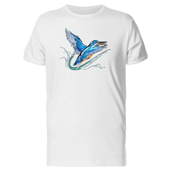 Kingfisher With Catch T-Shirt Men -Image by Shutterstock, Male 3X-Large
