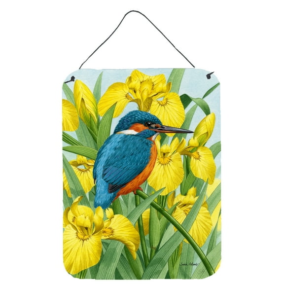 Kingfisher in Yellow Irises Wall or Door Hanging Prints
