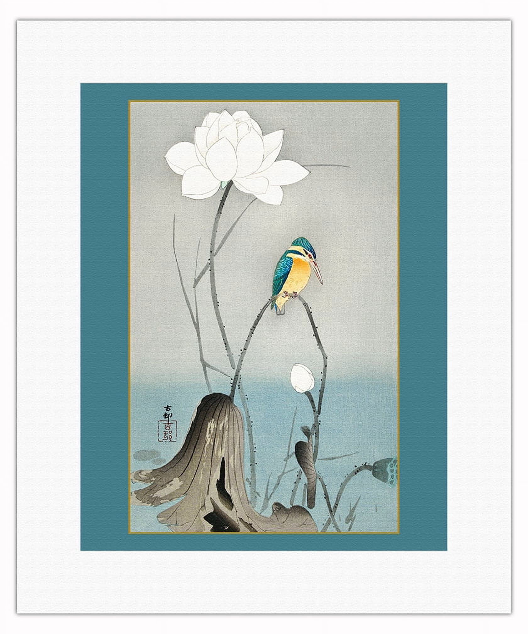 Kingfisher-with-Lotus-Flower-