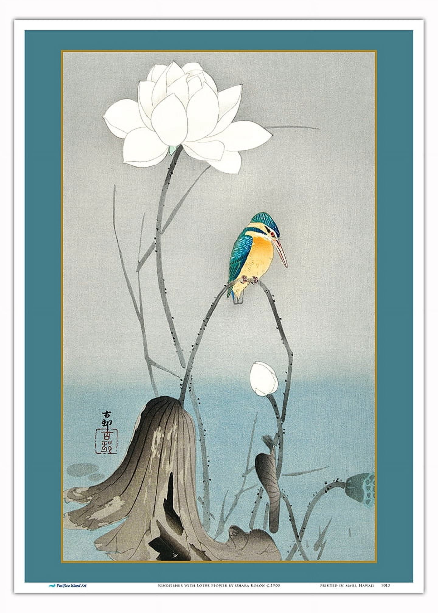 Kingfisher-with-Lotus-Flower-