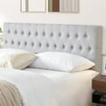 thumbnail image 1 of Kingfun Tufted Upholstered Full Size Bed Headboard in Modern Button Design, Adjustable Solid Wood Head Board, Premium Linen Fabric Padded Headboards in Bedroom (Grey), 1 of 16