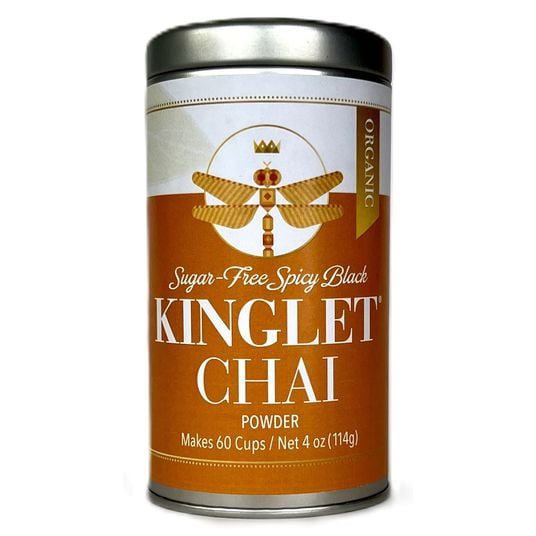 Kinglet Black Chai Powder, Spicy, Sugar Free, Organic-4 Oz Tin