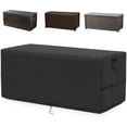 thumbnail image 1 of Kingling Deck Box Cover, Outdoor Storage Box Cover for YITAHOME 100 Gallon/Keter 80 Gallon Deck Box, Waterproof Outside Storage Bench Deck Boxes Covers Black (50" L x 22" W x 25" H), 1 of 6