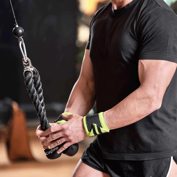 Home Gym Cable Machine Accessory Set - 39inch Lat Pull Attachment, Straight Pull Down Bar, V Shaped Bar, Triceps Rope, Double D Handles