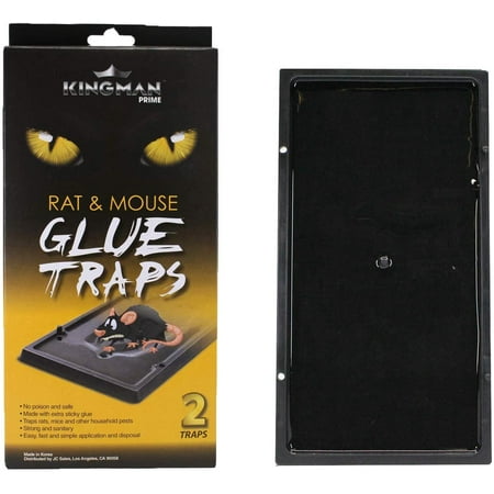 Kingman Prime Mouse Trap Rat Trap Glue Trap/Board (Medium Size) (2 Traps) Rodent Trap Safe Easy Non-Toxic