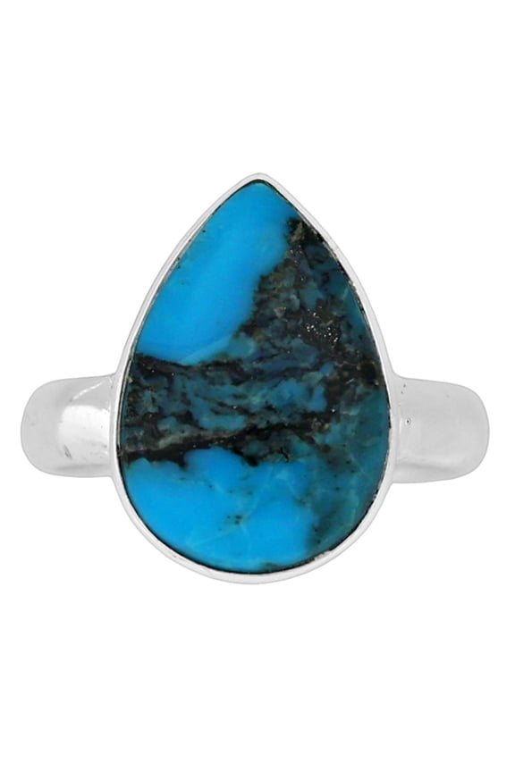 Kingman Turquoise With Pyrite 925 Silver Plated Ring s.6 Jewelry WR27-10034