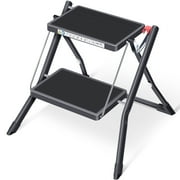 Kingrack 2 Step Ladder Folding Stool, Non-Slip Step Ladder, collapsible stool for adults, Heavy Duty 330Lbs Capacity Industrial Lightweight