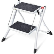 Kingrack 2 Step Ladder Folding Stool, Non-Slip Step Ladder, collapsible stool for adults, Heavy Duty 330Lbs Capacity Industrial Lightweight